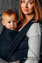 Ladda upp bild till gallerivisning, Lenny Lamb Woven Baby Wrap/Vävd sjal - LITTLE HERRINGBONE BLACK EBONY - 100% bomull
