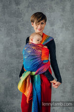 Laden Sie das Bild in den Galerie-Viewer, Lenny Lamb Woven Baby Wrap/Vävd sjal - RAINBOW LOTUS - 100% bomull
