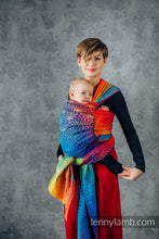 Laden Sie das Bild in den Galerie-Viewer, Lenny Lamb Woven Baby Wrap/Vävd sjal - RAINBOW LOTUS - 100% bomull
