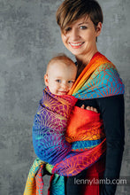 Laden Sie das Bild in den Galerie-Viewer, Lenny Lamb Woven Baby Wrap/Vävd sjal - RAINBOW LOTUS - 100% bomull
