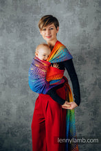 Laden Sie das Bild in den Galerie-Viewer, Lenny Lamb Woven Baby Wrap/Vävd sjal - RAINBOW LOTUS - 100% bomull
