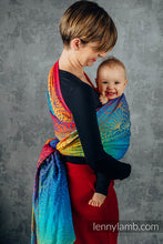 Laden Sie das Bild in den Galerie-Viewer, Lenny Lamb Woven Baby Wrap/Vävd sjal - RAINBOW LOTUS - 100% bomull

