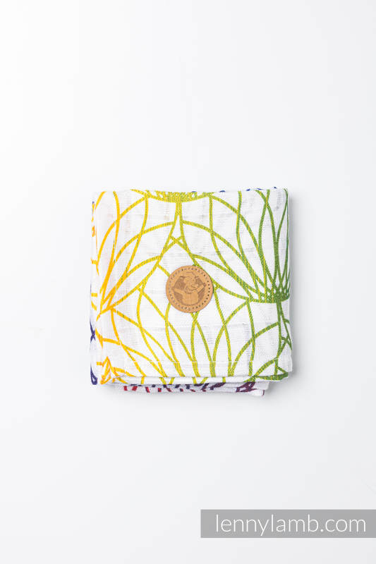 Muslin Square 65x65cm - RAINBOW LOTUS WHITE