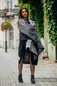 Shawl - Little Herringbone Ombre Grey