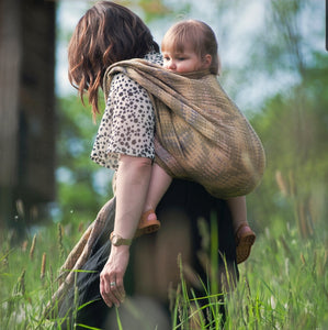 Vanamo Woven Wrap/Vävd sjal - Kaiku Hiekka - 75% ekologisk bomull, 25% linne - Utförsäljning!