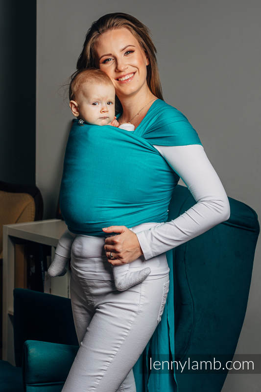 Trikåsjal Baby Sling - TURQUOISE