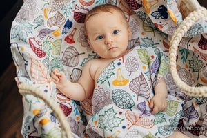 Swaddle Blanket 120x120cm - UNDER THE LEAVES - HEDGEHOG