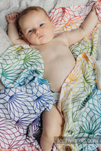 Load image into Gallery viewer, Swaddle Blanket Maxi 135x200cm - RAINBOW LOTUS WHITE
