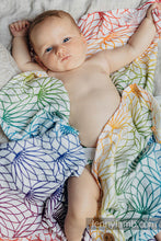 Load image into Gallery viewer, Swaddle Blanket 120x120cm - RAINBOW LOTUS WHITE
