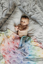 Load image into Gallery viewer, Swaddle Blanket 120x120cm - RAINBOW LOTUS WHITE
