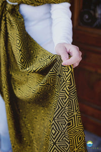 Little Frog Ring Sling - Golden Cube - 100% kammad bomull