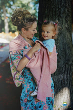 Load image into Gallery viewer, Little Frog Ring Sling - Pink Linen Wildness - 75% combed cotton, 25% linen
