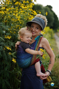 Little Frog Baby Wrap - Rainbow Harmony - 100% kammad bomull
