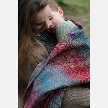 Ladda upp bild till gallerivisning, Yaro vävd sjal - Ava Trinity Maroon Rainbow Choco High Wool - 70% ull, 30% bomull - Utförsäljning!
