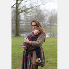 Ladda upp bild till gallerivisning, Yaro vävd sjal - Ava Trinity Maroon Rainbow Choco High Wool - 70% ull, 30% bomull - Utförsäljning!
