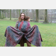 Ladda upp bild till gallerivisning, Yaro vävd sjal - Ava Trinity Maroon Rainbow Choco High Wool - 70% ull, 30% bomull - Utförsäljning!
