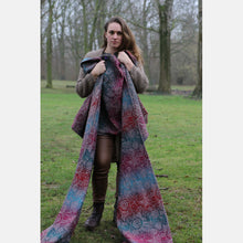 Ladda upp bild till gallerivisning, Yaro vävd sjal - Ava Trinity Maroon Rainbow Choco High Wool - 70% ull, 30% bomull - Utförsäljning!
