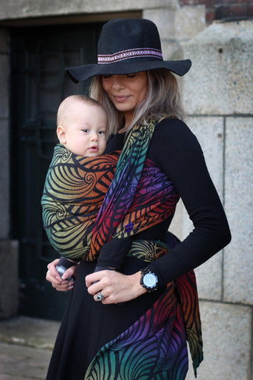 Yaro vävd sjal - Dandy Black Autumn Rainbow - 100% bomull