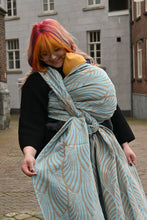 Ladda upp bild till gallerivisning, Yaro vävd sjal - Dandy Duo Silver-Blue Beige Linen - 70% bomull, 30% linne - Utförsäljning!

