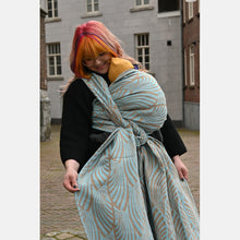 Ladda upp bild till gallerivisning, Yaro vävd sjal - Dandy Duo Silver-Blue Beige Linen - 70% bomull, 30% linne - Utförsäljning!
