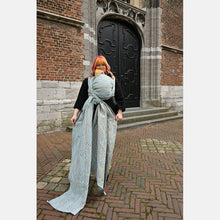 Ladda upp bild till gallerivisning, Yaro vävd sjal - Dandy Duo Silver-Blue Beige Linen - 70% bomull, 30% linne - Utförsäljning!
