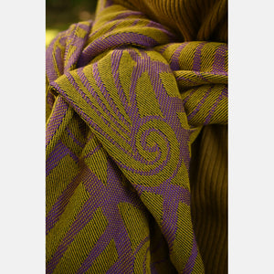 Yaro vävd sjal - Dandy Duo Yellow Purple Navy Silk - 70% bomull, 30% silke - Utförsäljning!