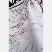 Load image into Gallery viewer, Yaro ringsjal - Geofox Duo Black Red Silver Seacell Ring Sling - 75% bomull, 25% seacell
