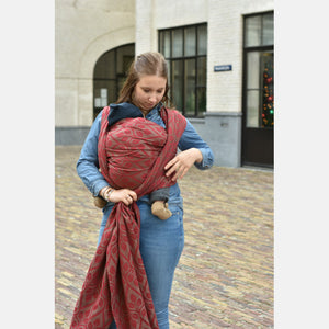 Yaro vävd sjal - La Vita Burgund Grey Wool Blend - 60% bomull, 30% merinoull, 5% silke, 5% kashmir - Utförsäljning!