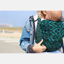 Laden Sie das Bild in den Galerie-Viewer, Yaro vävd sjal - La Vita Emerald-Black - 100% bomull
