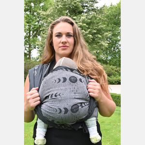 Yaro ringsjal - Luna Duo Black Grey Glam Ring Sling - 99% bomull, 1% glitter