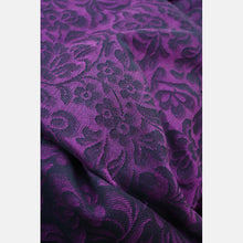 Load image into Gallery viewer, Yaro ringsjal - Rococo Black Purple Linen Seacell Ring Sling - 70% bomull, 20% linne, 10% seacell - Utförsäljning!
