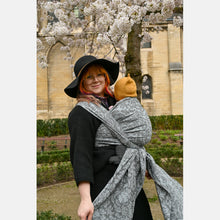 Load image into Gallery viewer, Yaro Woven wrap - Rococo Silver Pine Bourette - 60% Cotton, 40% Bourette Silk - Sale!
