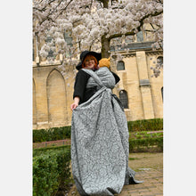 Load image into Gallery viewer, Yaro Woven wrap - Rococo Silver Pine Bourette - 60% Cotton, 40% Bourette Silk - Sale!
