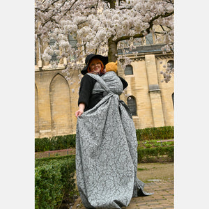 Yaro Woven wrap - Rococo Silver Pine Bourette - 60% Cotton, 40% Bourette Silk - Sale!